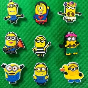 New Set of 9 Disney Pixar Minions Croc Charm Collection